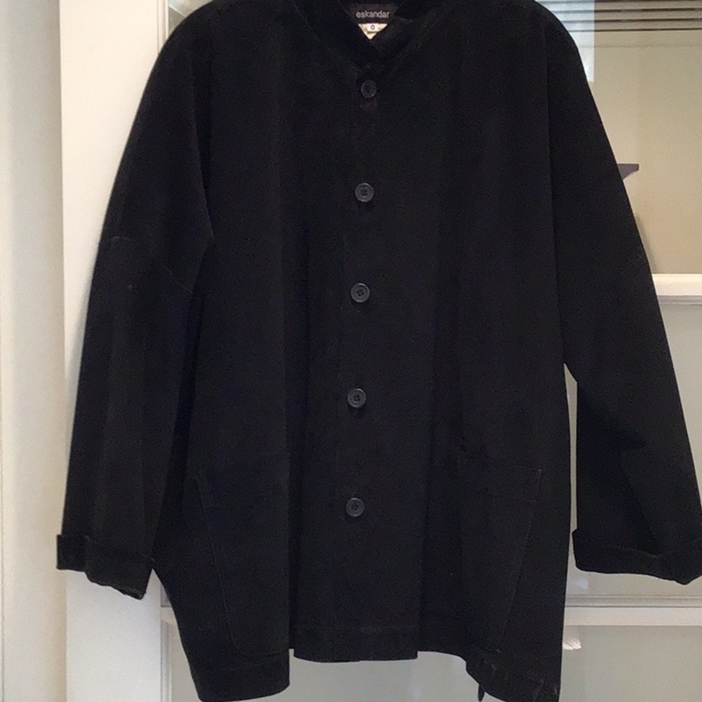 Eskandar Black Suede Jacket one size